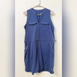 Title Nine - Indy Dress Sleeveless Blue Dress with Pockets - M
